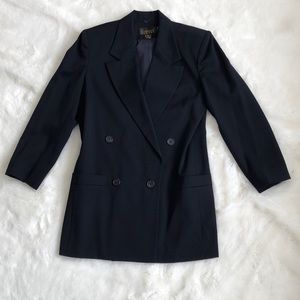 Classiques Navy Double-Breasted Longline Blazer